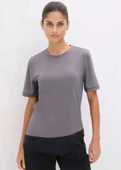 bonprix Shirts & Tops|Sportbekleidung^Sport-Shirt mit Strukturoptik granitgrau/schwarz