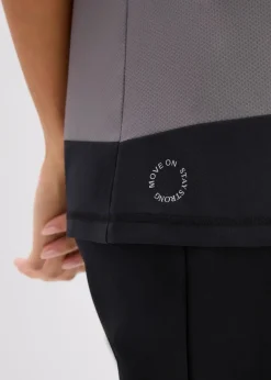 bonprix Shirts & Tops|Sportbekleidung^Sport-Shirt mit Strukturoptik granitgrau/schwarz