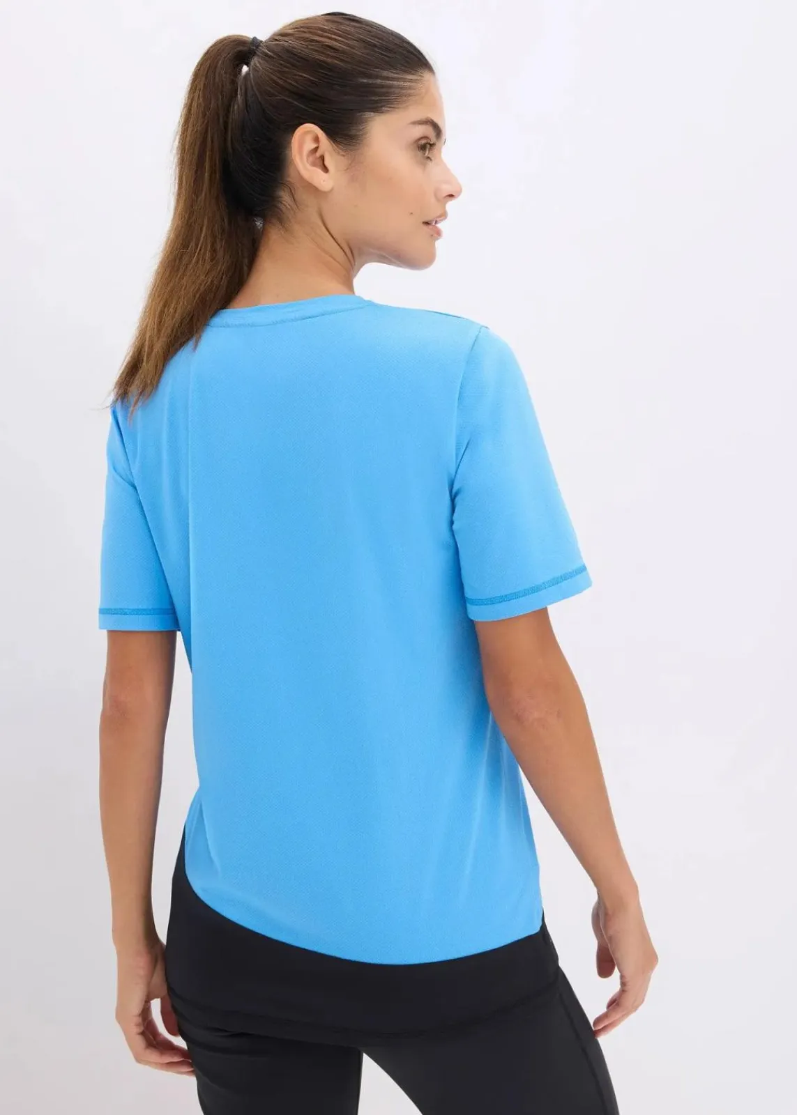 bonprix Shirts & Tops|Sportbekleidung^Sport-Shirt mit Strukturoptik brilliantblau/schwarz