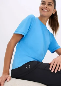 bonprix Shirts & Tops|Sportbekleidung^Sport-Shirt mit Strukturoptik brilliantblau/schwarz