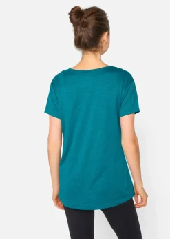 bonprix Bekleidung·Jumpsuits|Bekleidung·Sweat^Sport-Shirt, schnelltrocknend, 2er-Pack meerestürkis+schwarz bedruckt