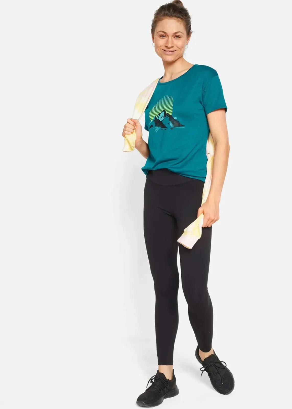 bonprix Bekleidung·Jumpsuits|Bekleidung·Sweat^Sport-Shirt, schnelltrocknend, 2er-Pack meerestürkis+schwarz bedruckt