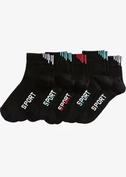 bonprix Socken|Socken^Sportsocken mit Bio-Baumwolle (5 Paar) schwarz/ farbig