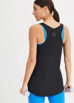 bonprix Shirts & Tops|Sportbekleidung^Sport-Top mit Racerback, schnelltrocknend schwarz