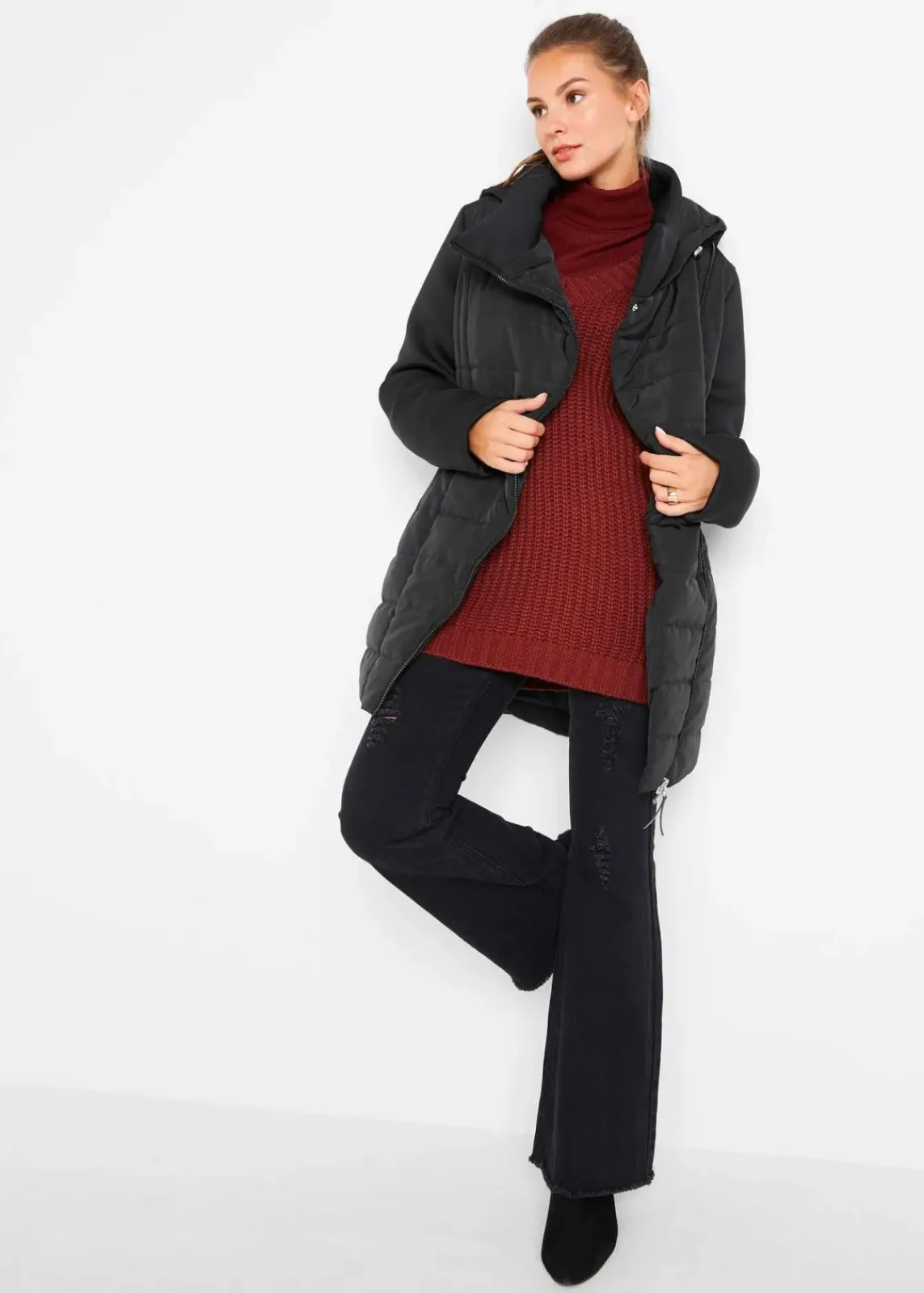 bonprix Bekleidung·Hosen|Jacken & Mäntel^Steppjacke schwarz