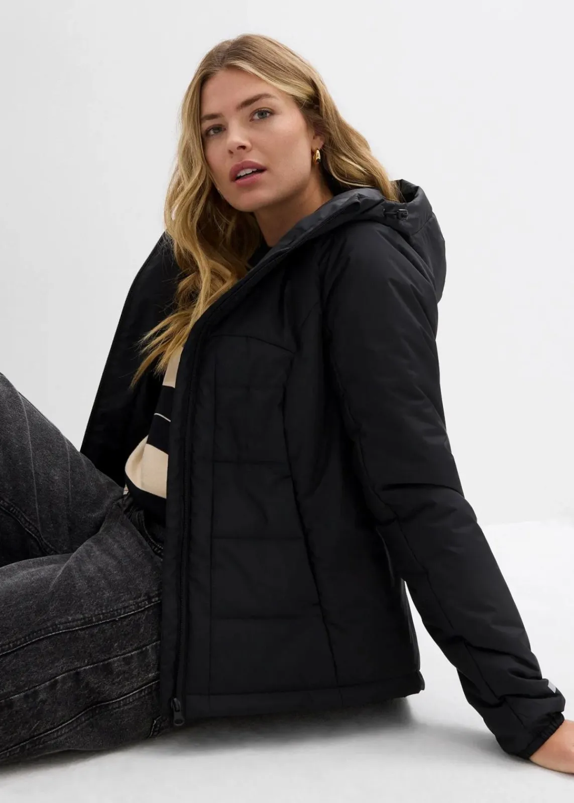 bonprix Jacken & Mäntel|Bekleidung·Hosen^Steppjacke schwarz