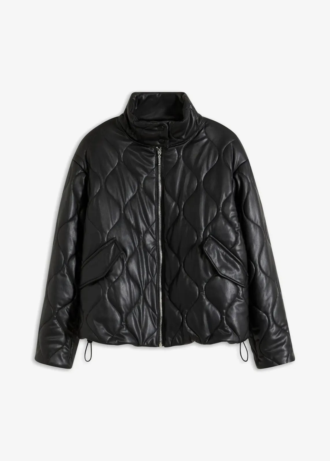 bonprix Bekleidung·Hosen|Jacken & Mäntel^Steppjacke aus Lederimitat schwarz
