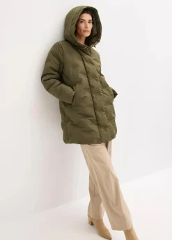 bonprix Bekleidung·Hosen|Jacken & Mäntel^Steppjacke in 2-in-1-Optik dunkeloliv