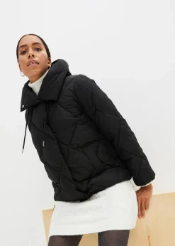 bonprix Bekleidung·Hosen|Jacken & Mäntel^Steppjacke mit Kapuze schwarz