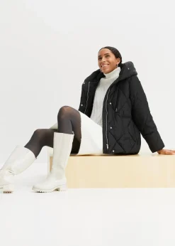 bonprix Bekleidung·Hosen|Jacken & Mäntel^Steppjacke mit Kapuze schwarz