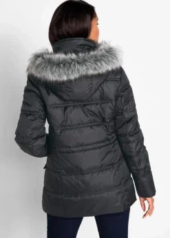 bonprix Bekleidung·Hosen|Jacken & Mäntel^Steppjacke mit Kapuze schwarz