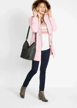 bonprix Jacken & Mäntel|Bekleidung·Hosen^Steppjacke mit Kapuze, gefüttert zartrosa