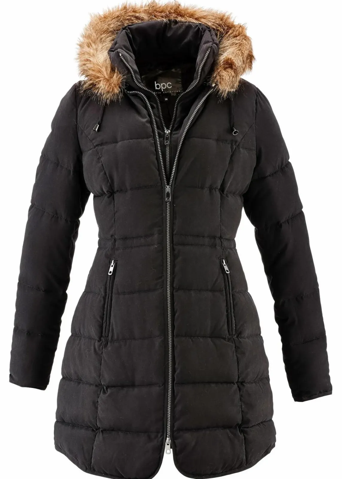 bonprix Bekleidung·Hosen|Jacken & Mäntel^Steppjacke mit Kapuze, gefüttert schwarz