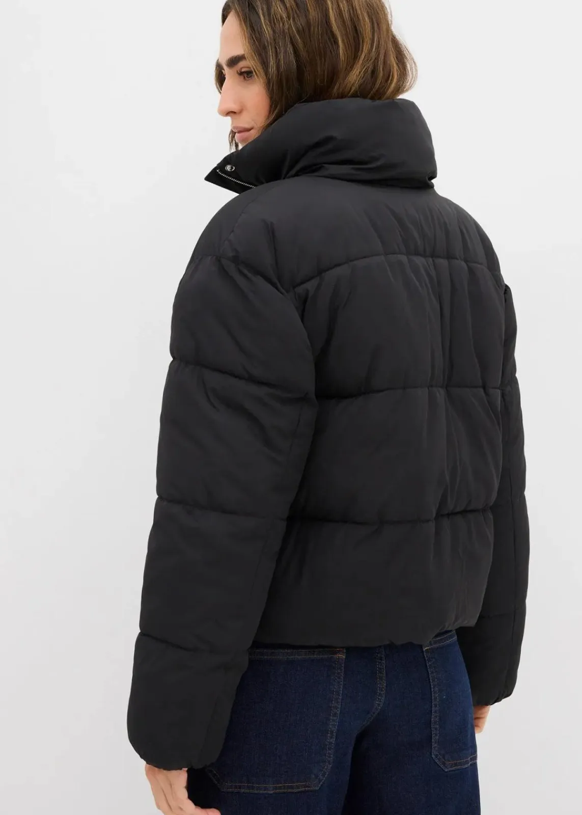 bonprix Nachhaltigere Materialien|Jacken & Mäntel^Steppjacke mit Stehkragen schwarz