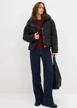 bonprix Nachhaltigere Materialien|Jacken & Mäntel^Steppjacke mit Stehkragen schwarz