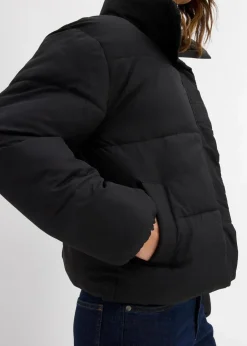 bonprix Nachhaltigere Materialien|Jacken & Mäntel^Steppjacke mit Stehkragen schwarz