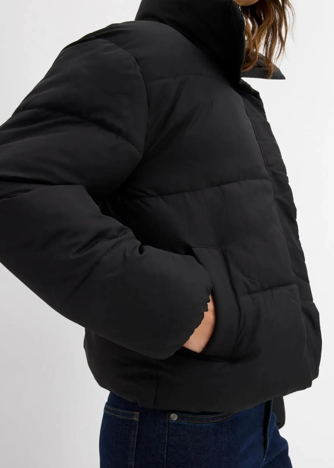 bonprix Nachhaltigere Materialien|Jacken & Mäntel^Steppjacke mit Stehkragen schwarz