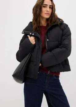 bonprix Nachhaltigere Materialien|Jacken & Mäntel^Steppjacke mit Stehkragen schwarz
