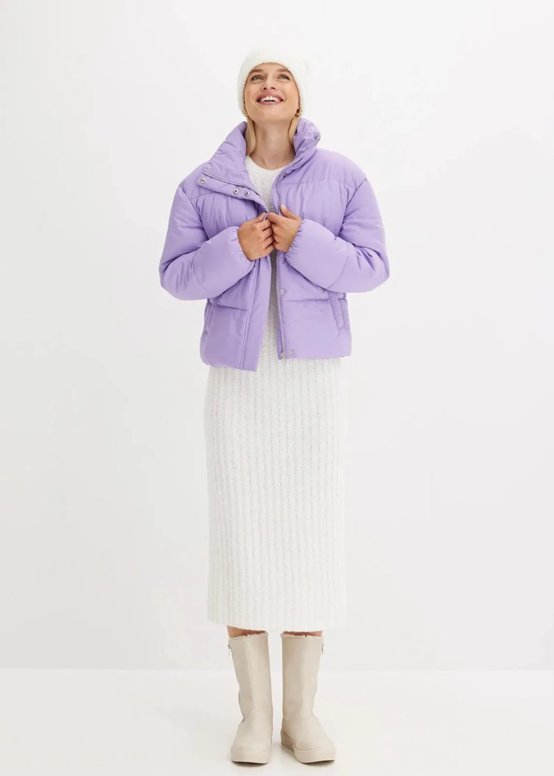 bonprix Bekleidung·Hosen|Jacken & Mäntel^Steppjacke mit Stehkragen softlila