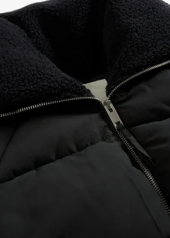 bonprix Bekleidung·Hosen|Jacken & Mäntel^Steppjacke mit Teddykragen schwarz