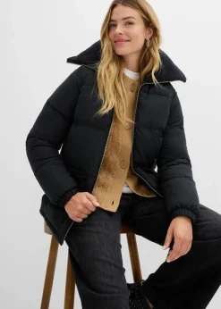 bonprix Bekleidung·Hosen|Jacken & Mäntel^Steppjacke mit Teddykragen schwarz