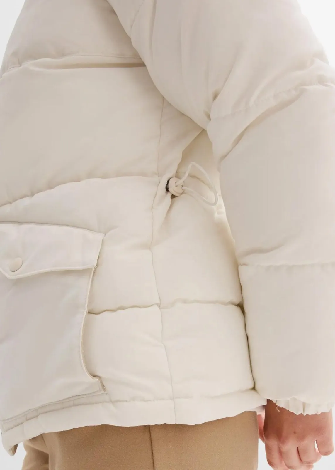 bonprix Jacken & Mäntel|Bekleidung·Hosen^Steppjacke mit Teddykragen perlweiß
