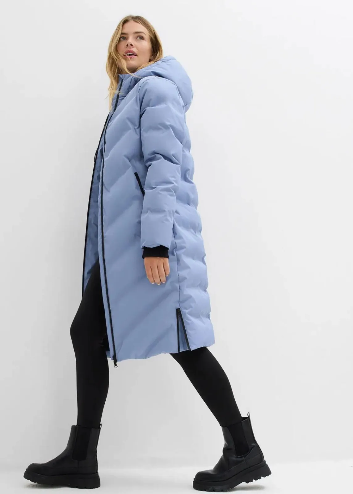 bonprix Jacken & Mäntel|Bekleidung·Hosen^Steppmantel mattblau
