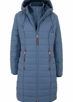 bonprix Jacken & Mäntel|Bekleidung·Hosen^Steppmantel, 2-in-1 Optik indigo