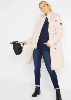 bonprix Jacken & Mäntel|Bekleidung·Hosen^Steppmantel, 2-in-1 Optik naturbeige