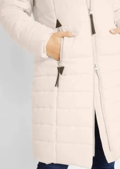 bonprix Jacken & Mäntel|Bekleidung·Hosen^Steppmantel, 2-in-1 Optik naturbeige