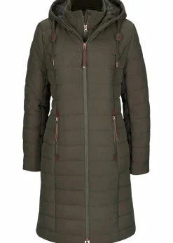 bonprix Jacken & Mäntel|Bekleidung·Hosen^Steppmantel, 2-in-1 Optik dunkeloliv