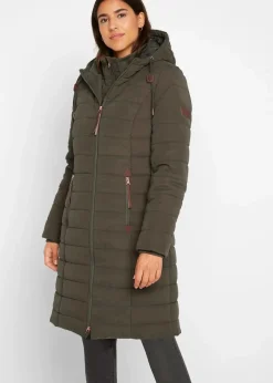 bonprix Jacken & Mäntel|Bekleidung·Hosen^Steppmantel, 2-in-1 Optik dunkeloliv