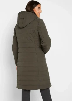 bonprix Jacken & Mäntel|Bekleidung·Hosen^Steppmantel, 2-in-1 Optik dunkeloliv