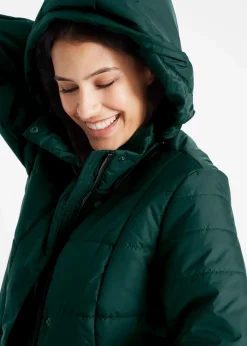 bonprix Bekleidung·Hosen|Jacken & Mäntel^Steppmantel mit abnehmbarer Kapuze tiefgrün