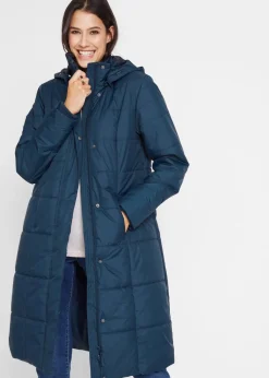 bonprix Jacken & Mäntel|Bekleidung·Hosen^Steppmantel mit abnehmbarer Kapuze dunkelblau