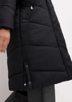 bonprix Jacken & Mäntel|Nachhaltigere Materialien^Steppmantel mit Teddyfutter in der Kapuze dunkelblau