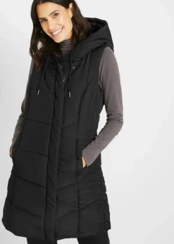 bonprix Bekleidung·Hosen|Nachhaltigere Materialien^Steppweste aus recyceltem Polyester schwarz