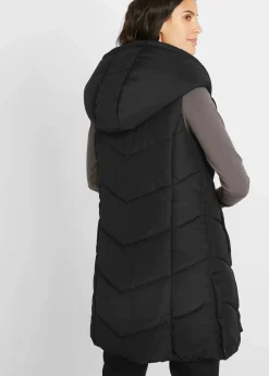 bonprix Bekleidung·Hosen|Nachhaltigere Materialien^Steppweste aus recyceltem Polyester schwarz
