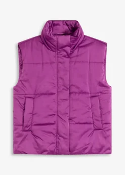 bonprix Jacken & Mäntel|Bekleidung·Hosen^Steppweste mit leichtem Glanz pfingstrose