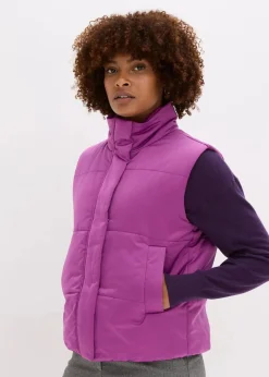 bonprix Jacken & Mäntel|Bekleidung·Hosen^Steppweste mit leichtem Glanz pfingstrose