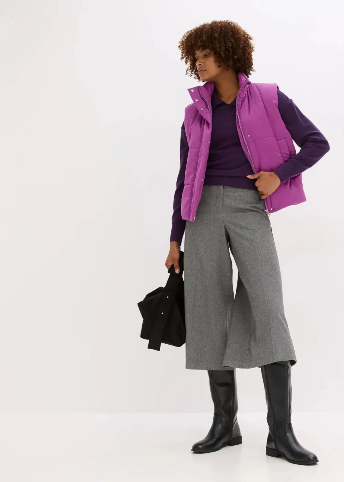 bonprix Jacken & Mäntel|Bekleidung·Hosen^Steppweste mit leichtem Glanz pfingstrose