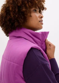 bonprix Jacken & Mäntel|Bekleidung·Hosen^Steppweste mit leichtem Glanz pfingstrose