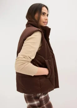 bonprix Bekleidung·Hosen|Jacken & Mäntel^Steppweste mit leichtem Glanz dunkelbraun