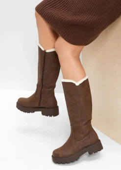 bonprix Stiefel|Gefütterte Winterschuhe^Stiefel dunkelbraun