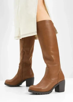 bonprix Schuhe & Accessoires In Spezialgrößen·Elastischer Schaft|Stiefel^Stiefel cognac