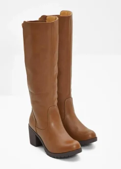 bonprix Schuhe & Accessoires In Spezialgrößen·Elastischer Schaft|Stiefel^Stiefel cognac