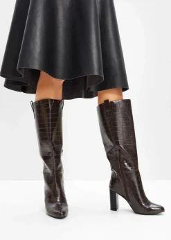 bonprix Stiefel^Stiefel dunkelbraun kroko