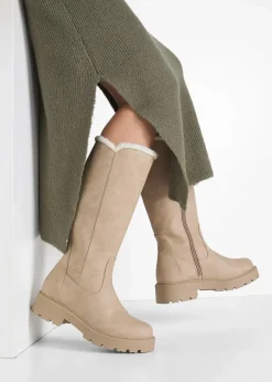 bonprix Gefütterte Winterschuhe|Stiefel^Stiefel beige
