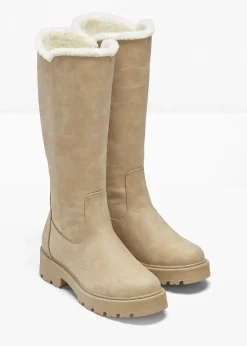 bonprix Gefütterte Winterschuhe|Stiefel^Stiefel beige