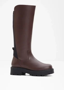 bonprix Schuhe & Accessoires In Spezialgrößen·Elastischer Schaft|Stiefel^Stiefel dunkelbraun